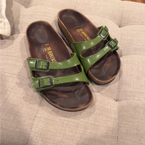 Birkenstock Shoes - Birkenstock Double-Buckle Sandals in patent leather Olive size 38 245